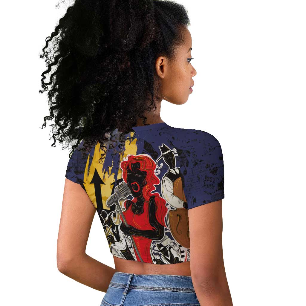 Afro-Barbados Jazz Festival Raglan Cropped T shirt Abstract Jazz Art