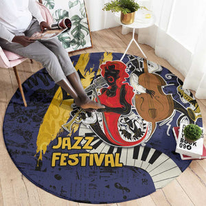 Afro-Barbados Jazz Festival Round Carpet Abstract Jazz Art