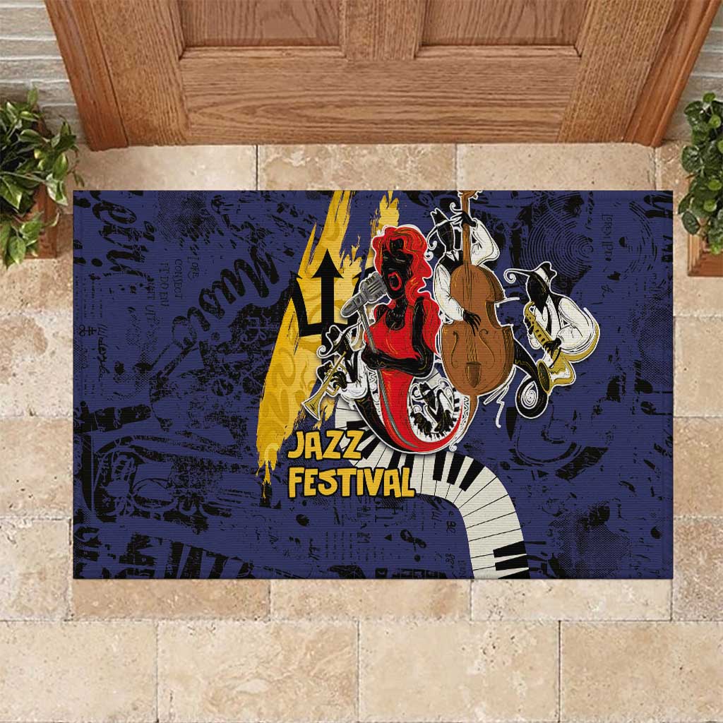 Afro-Barbados Jazz Festival Rubber Doormat Abstract Jazz Art