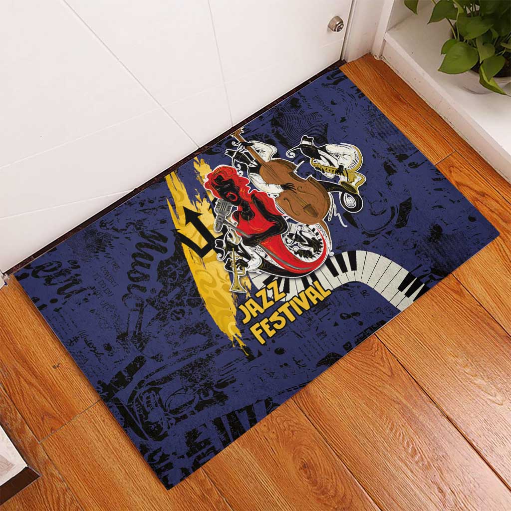 Afro-Barbados Jazz Festival Rubber Doormat Abstract Jazz Art