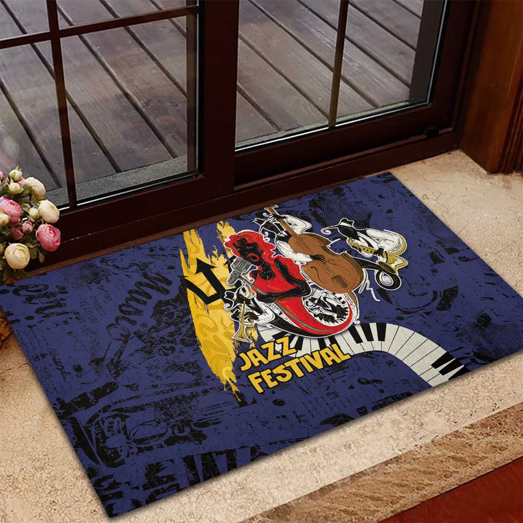 Afro-Barbados Jazz Festival Rubber Doormat Abstract Jazz Art