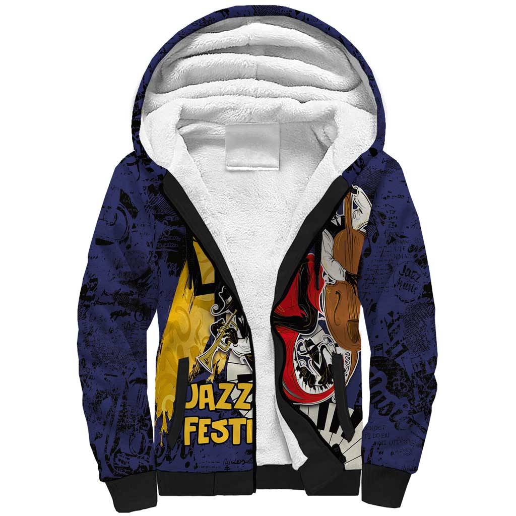 Afro-Barbados Jazz Festival Sherpa Hoodie Abstract Jazz Art