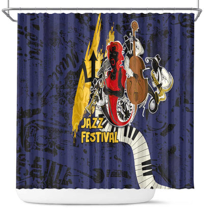 Afro-Barbados Jazz Festival Shower Curtain Abstract Jazz Art