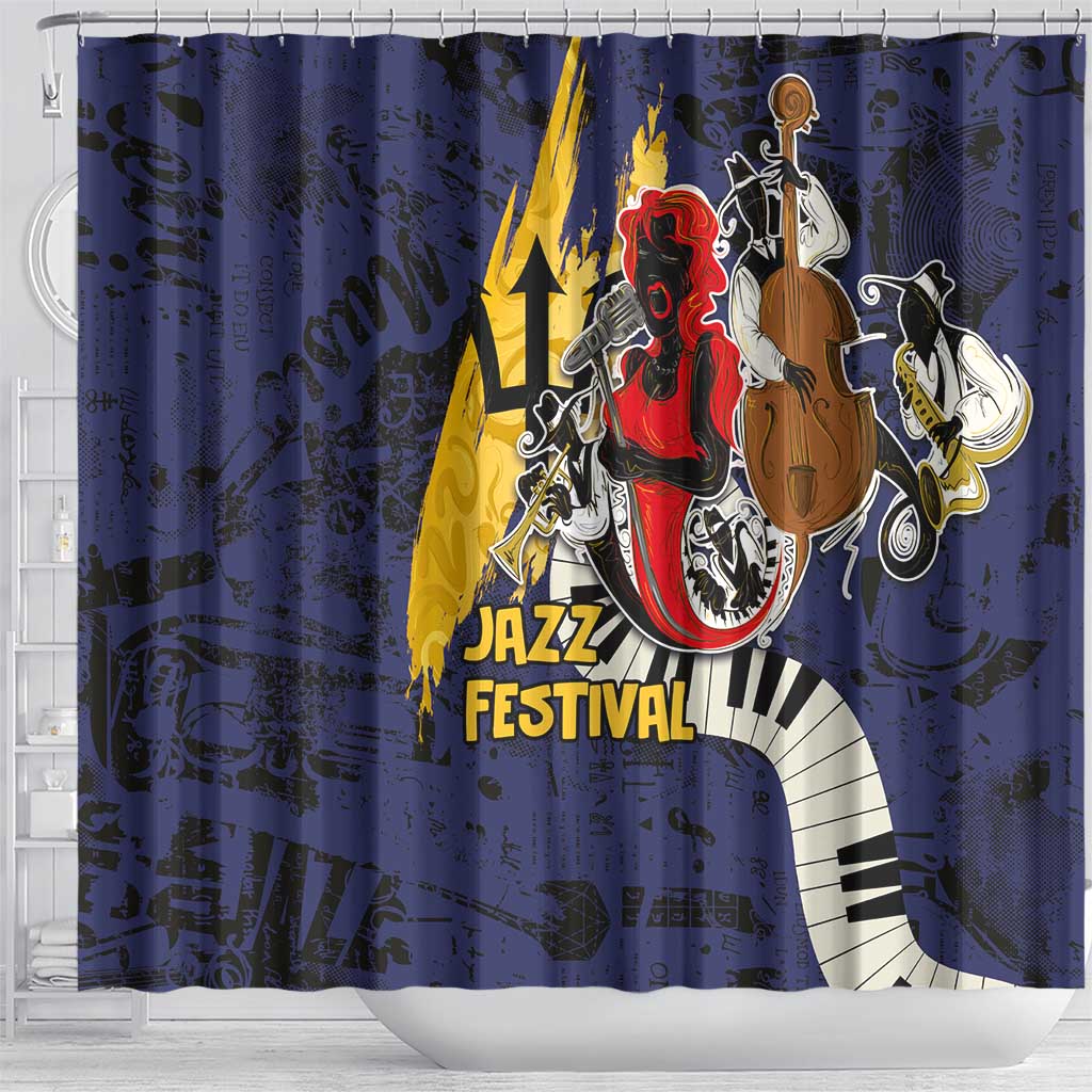 Afro-Barbados Jazz Festival Shower Curtain Abstract Jazz Art
