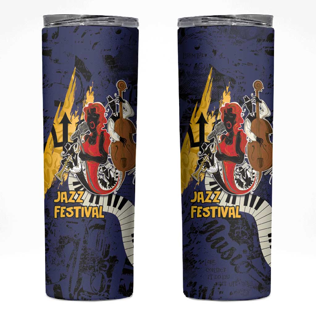 Afro-Barbados Jazz Festival Skinny Tumbler Abstract Jazz Art