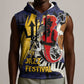 Afro-Barbados Jazz Festival Sleeveless Hoodie Abstract Jazz Art - African Pride