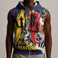 Afro-Barbados Jazz Festival Sleeveless Zip Hoodie Abstract Jazz Art - African Pride