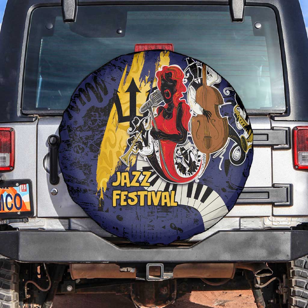 Afro-Barbados Jazz Festival Spare Tire Cover Abstract Jazz Art