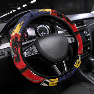Afro-Barbados Jazz Festival Steering Wheel Cover Abstract Jazz Art