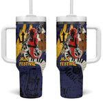 Afro-Barbados Jazz Festival Tumbler With Handle Abstract Jazz Art