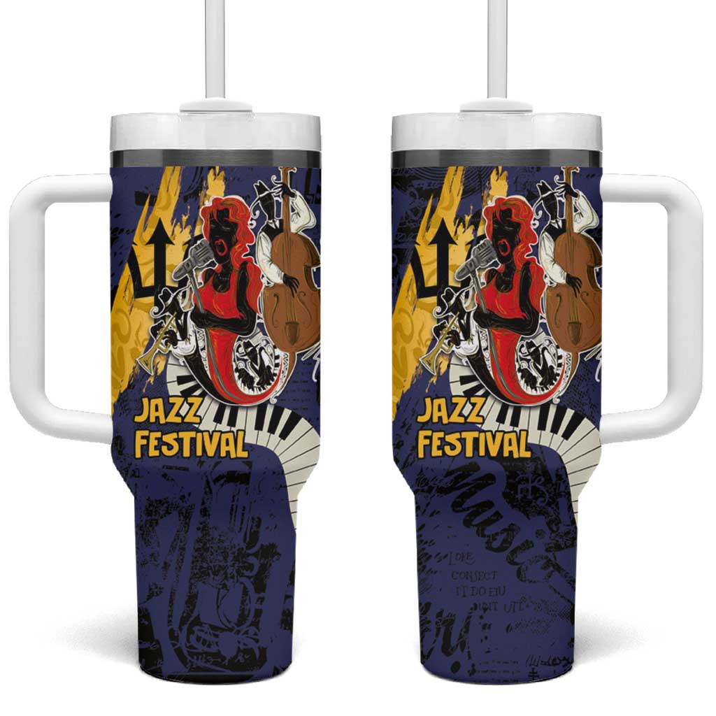 Afro-Barbados Jazz Festival Tumbler With Handle Abstract Jazz Art