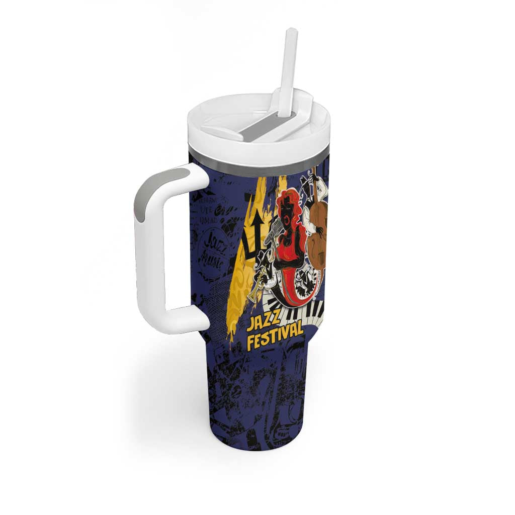Afro-Barbados Jazz Festival Tumbler With Handle Abstract Jazz Art