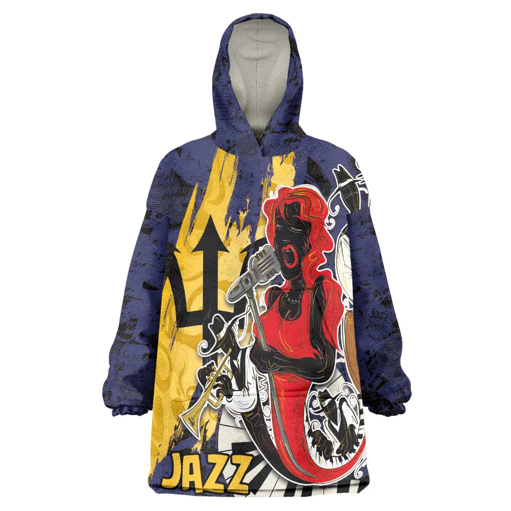 Afro-Barbados Jazz Festival Wearable Blanket Hoodie Abstract Jazz Art