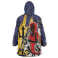 Afro-Barbados Jazz Festival Wearable Blanket Hoodie Abstract Jazz Art