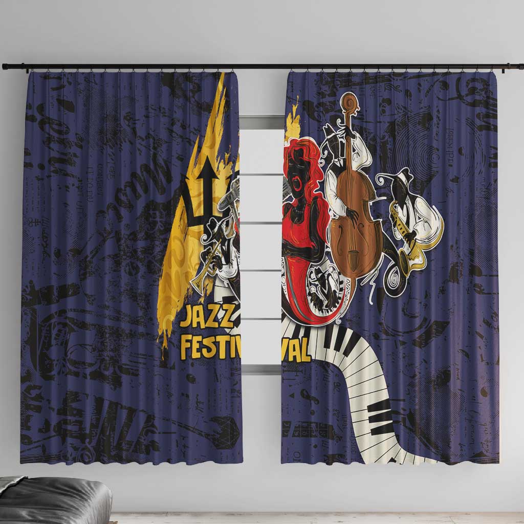 Afro-Barbados Jazz Festival Window Curtain Abstract Jazz Art