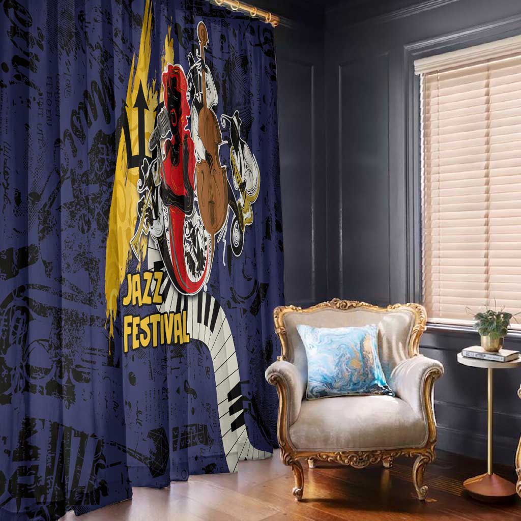Afro-Barbados Jazz Festival Window Curtain Abstract Jazz Art