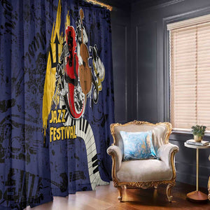 Afro-Barbados Jazz Festival Window Curtain Abstract Jazz Art