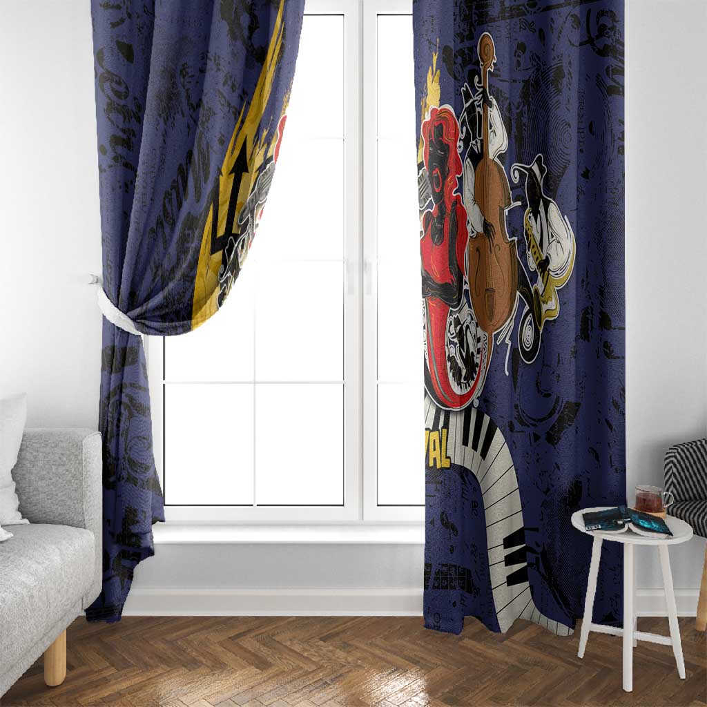 Afro-Barbados Jazz Festival Window Curtain Abstract Jazz Art
