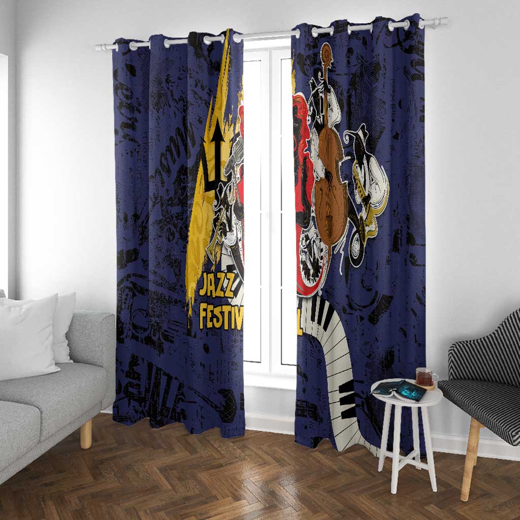 Afro-Barbados Jazz Festival Window Curtain Abstract Jazz Art
