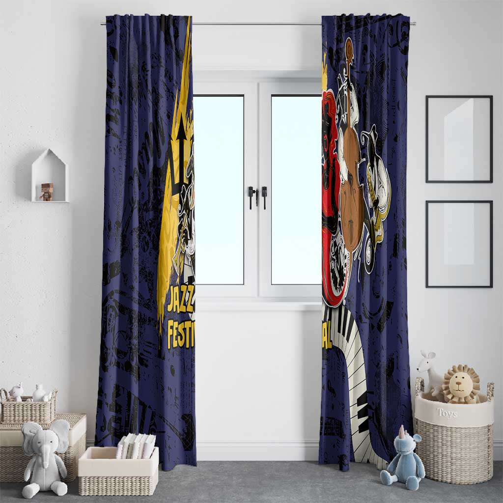 Afro-Barbados Jazz Festival Window Curtain Abstract Jazz Art