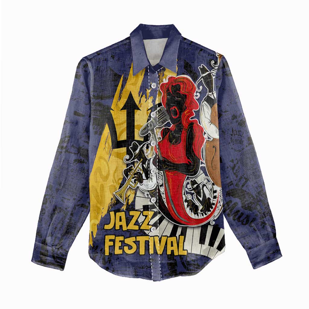 Afro-Barbados Jazz Festival Women Casual Shirt Abstract Jazz Art LT03