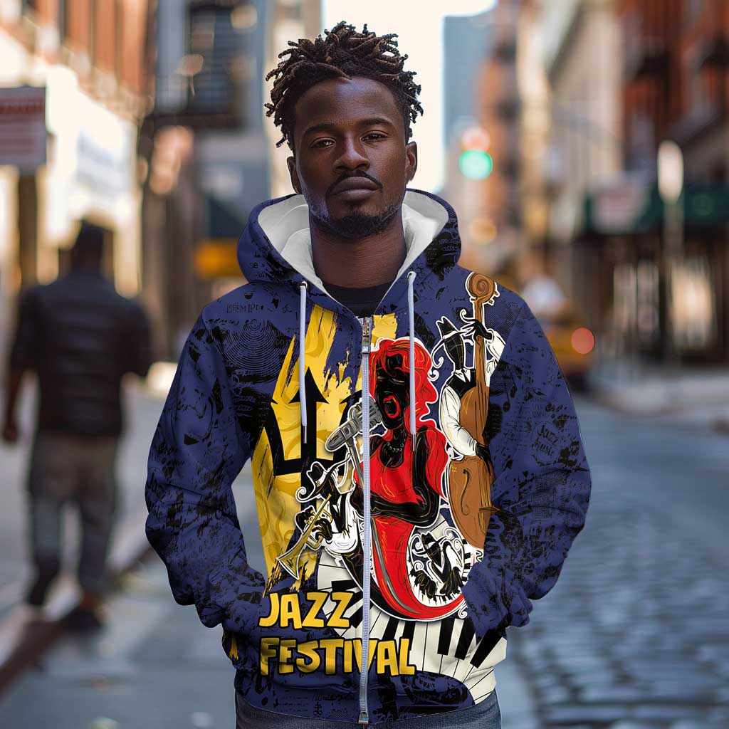 Afro-Barbados Jazz Festival Zip Hoodie Abstract Jazz Art