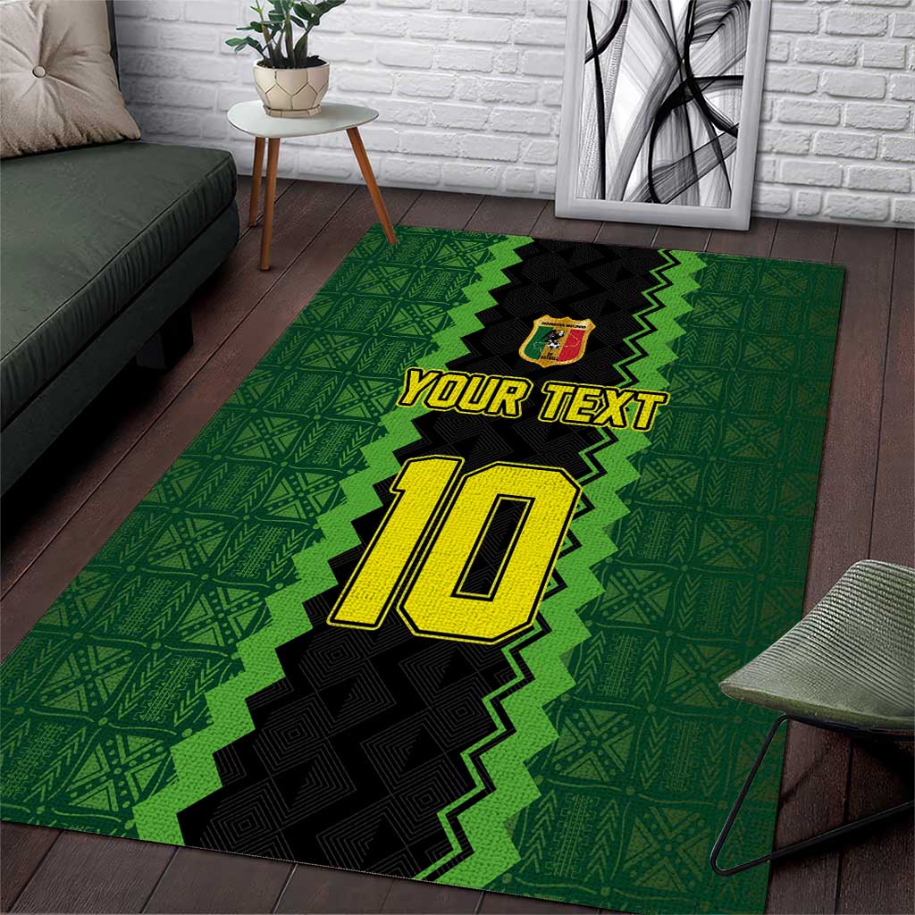 Custom Mali Football Area Rug Les Aigles-Green, Gold & Red