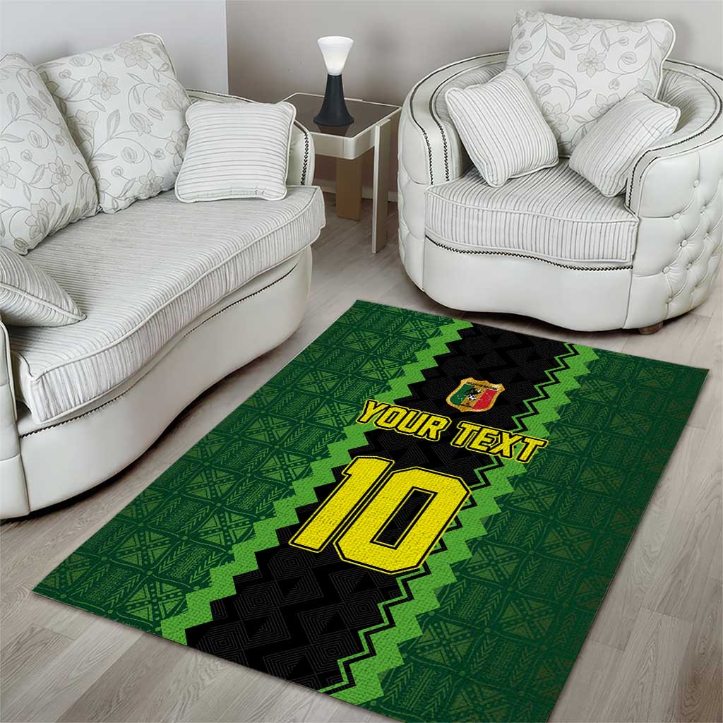 Custom Mali Football Area Rug Les Aigles-Green, Gold & Red