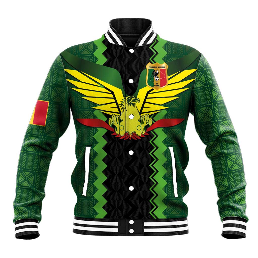 Custom Mali Football Baseball Jacket Les Aigles-Green, Gold & Red