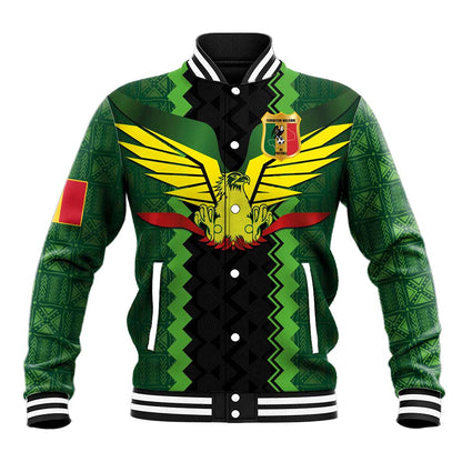 Custom Mali Football Baseball Jacket Les Aigles-Green, Gold & Red