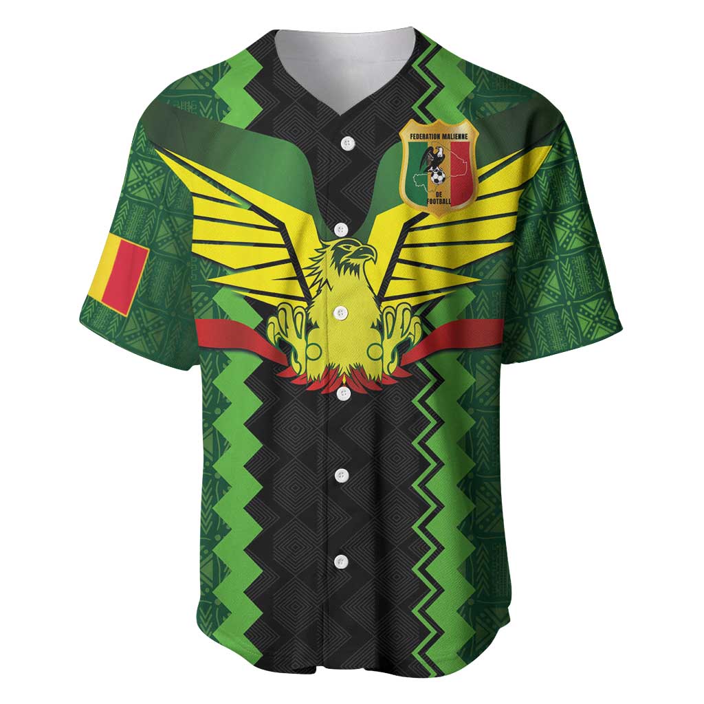 Custom Mali Football Baseball Jersey Les Aigles-Green, Gold & Red