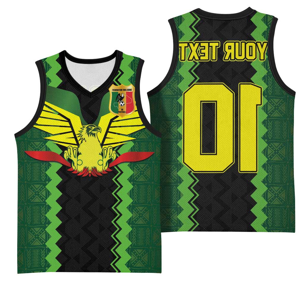 Custom Mali Football Basketball Jersey Les Aigles-Green, Gold & Red - African Pride