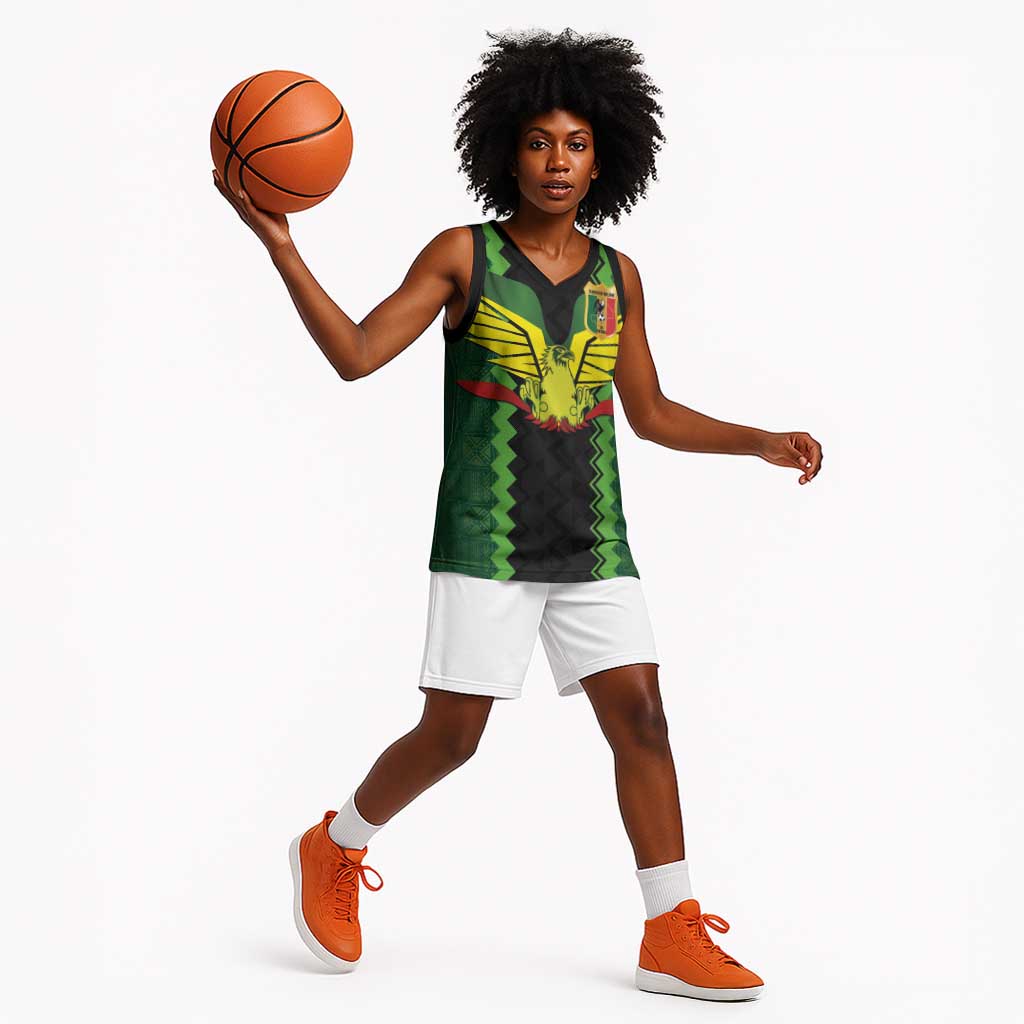 Custom Mali Football Basketball Jersey Les Aigles-Green, Gold & Red - African Pride