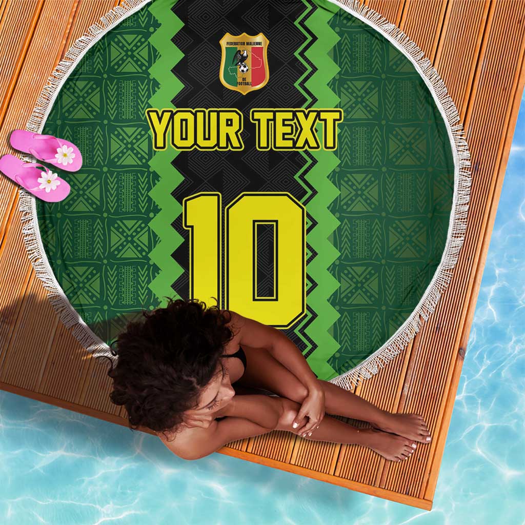 Custom Mali Football Beach Blanket Les Aigles-Green, Gold & Red