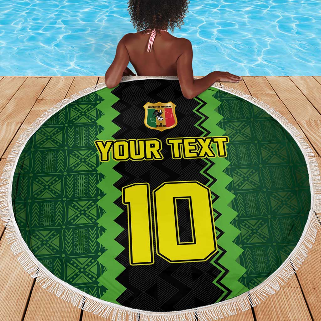 Custom Mali Football Beach Blanket Les Aigles-Green, Gold & Red