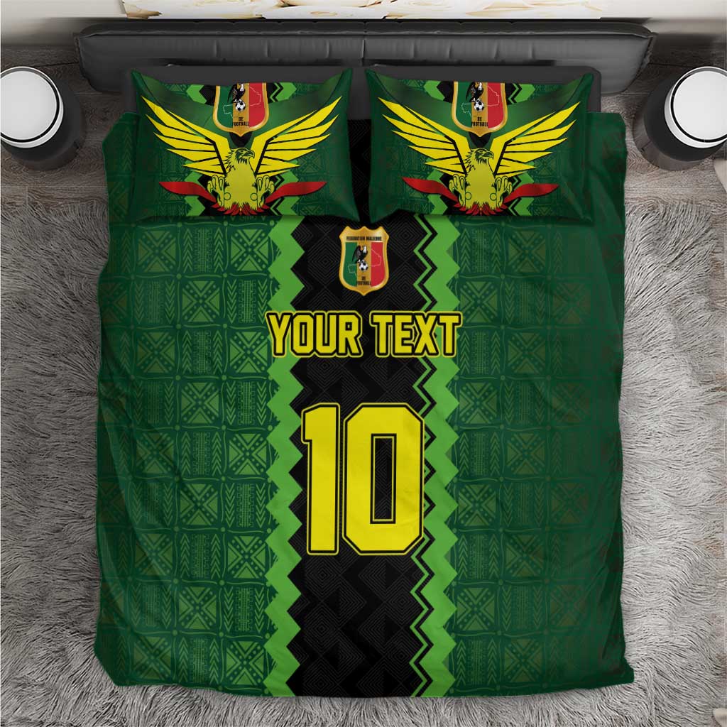 Custom Mali Football Bedding Set Les Aigles-Green, Gold & Red