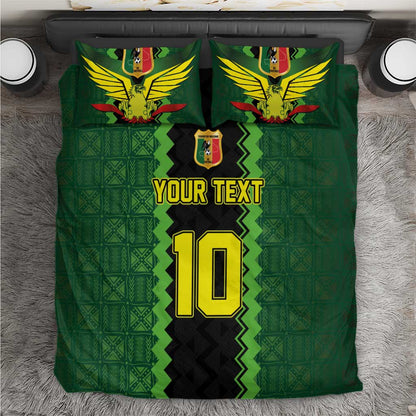 Custom Mali Football Bedding Set Les Aigles-Green, Gold & Red