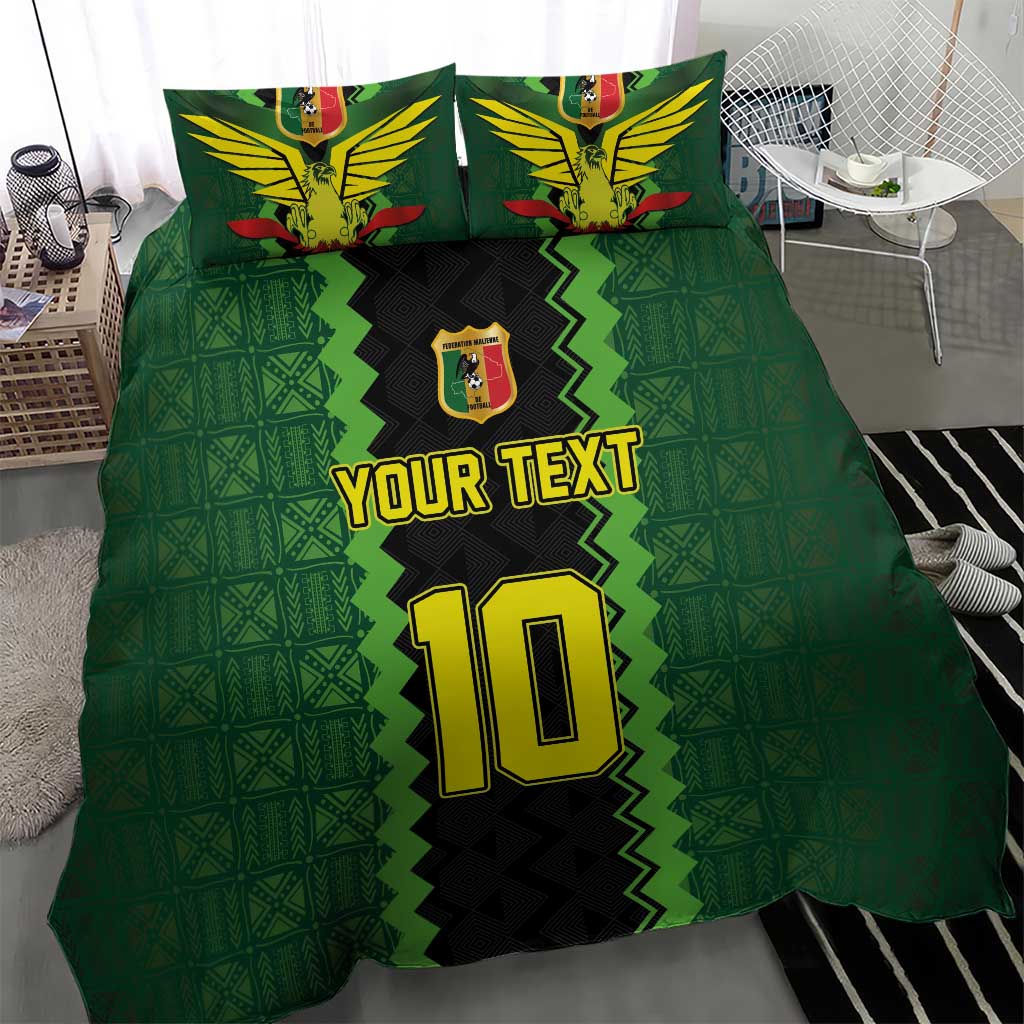 Custom Mali Football Bedding Set Les Aigles-Green, Gold & Red