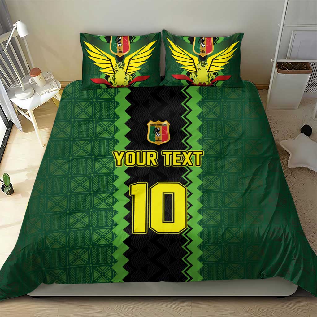 Custom Mali Football Bedding Set Les Aigles-Green, Gold & Red