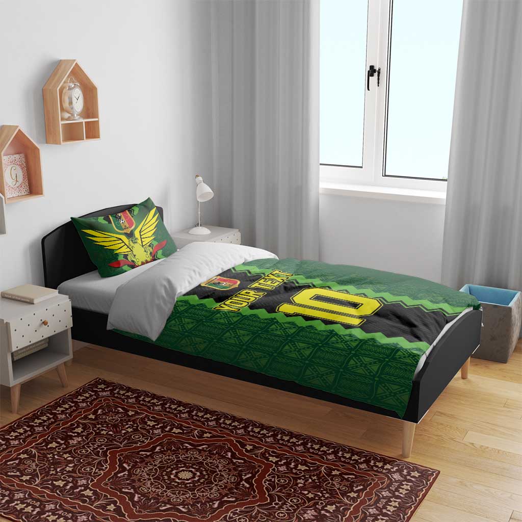 Custom Mali Football Bedding Set Les Aigles-Green, Gold & Red