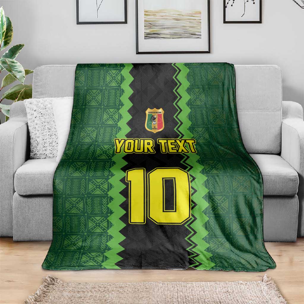 Custom Mali Football Blanket Les Aigles-Green, Gold & Red