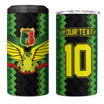 Custom Mali Football 4 in 1 Can Cooler Tumbler Les Aigles-Green, Gold & Red