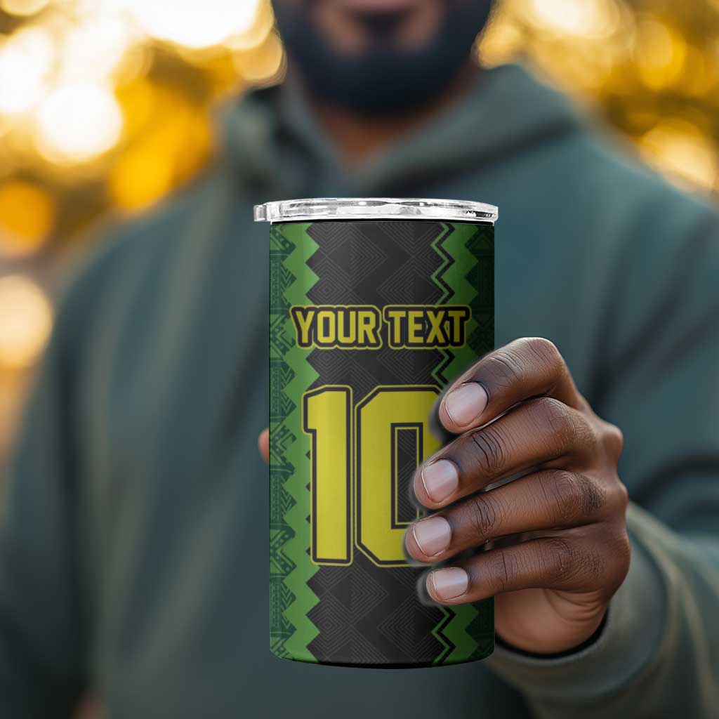 Custom Mali Football 4 in 1 Can Cooler Tumbler Les Aigles-Green, Gold & Red