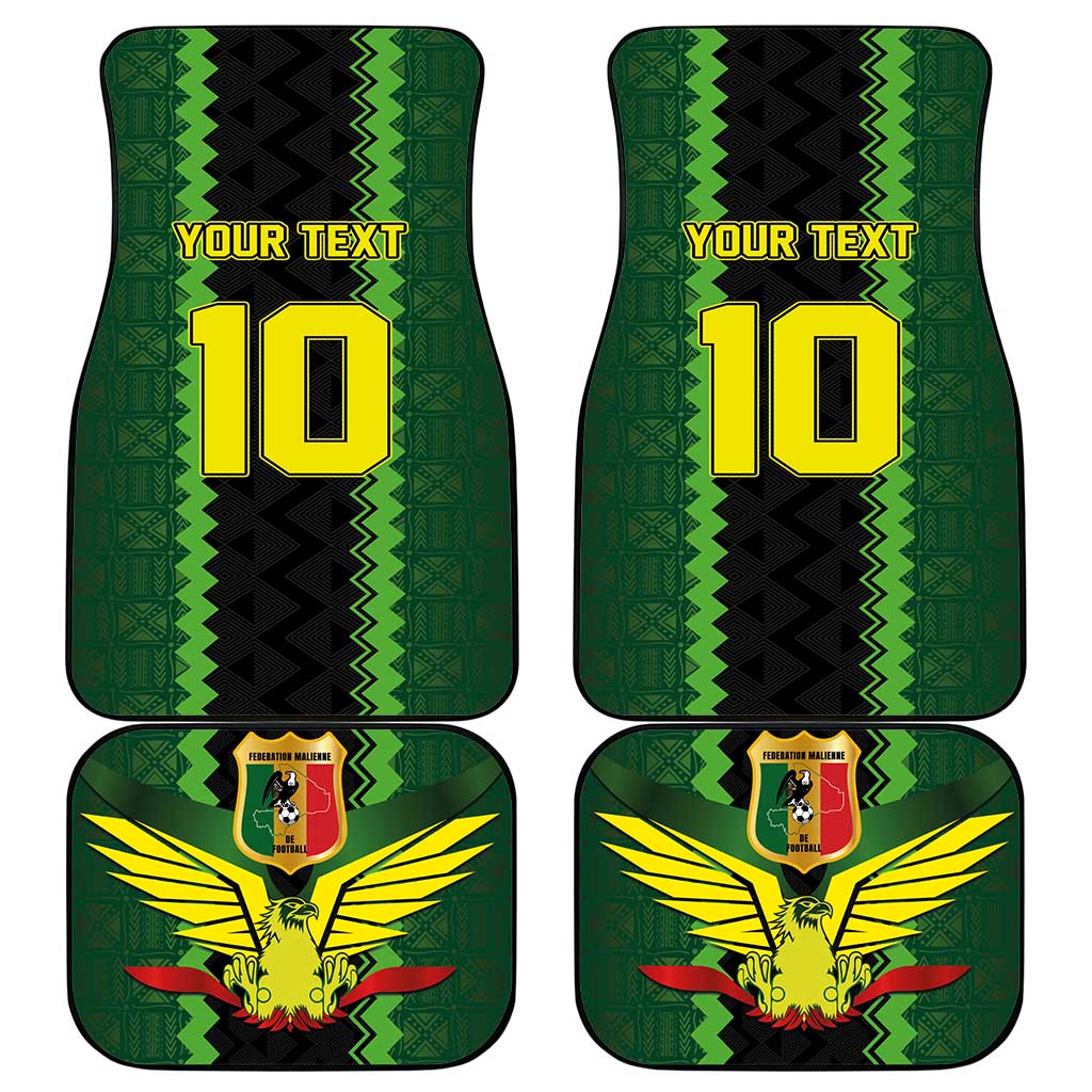 Custom Mali Football Car Mats Les Aigles-Green, Gold & Red