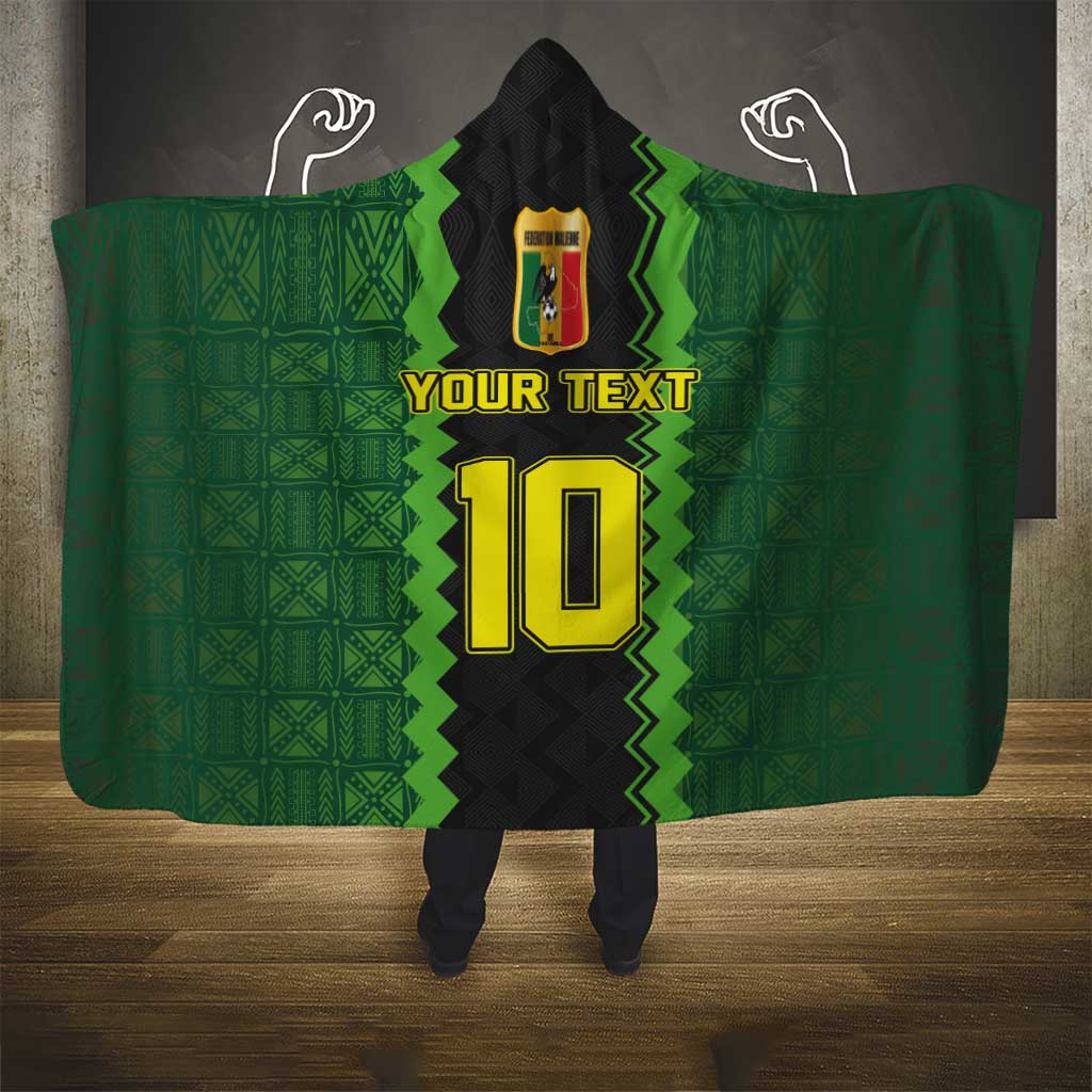 Custom Mali Football Hooded Blanket Les Aigles-Green, Gold & Red