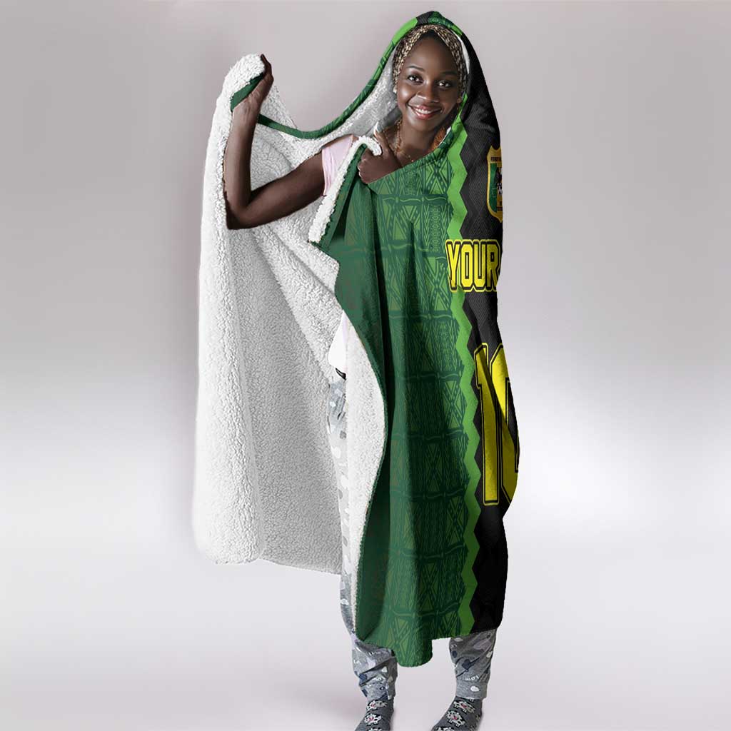 Custom Mali Football Hooded Blanket Les Aigles-Green, Gold & Red
