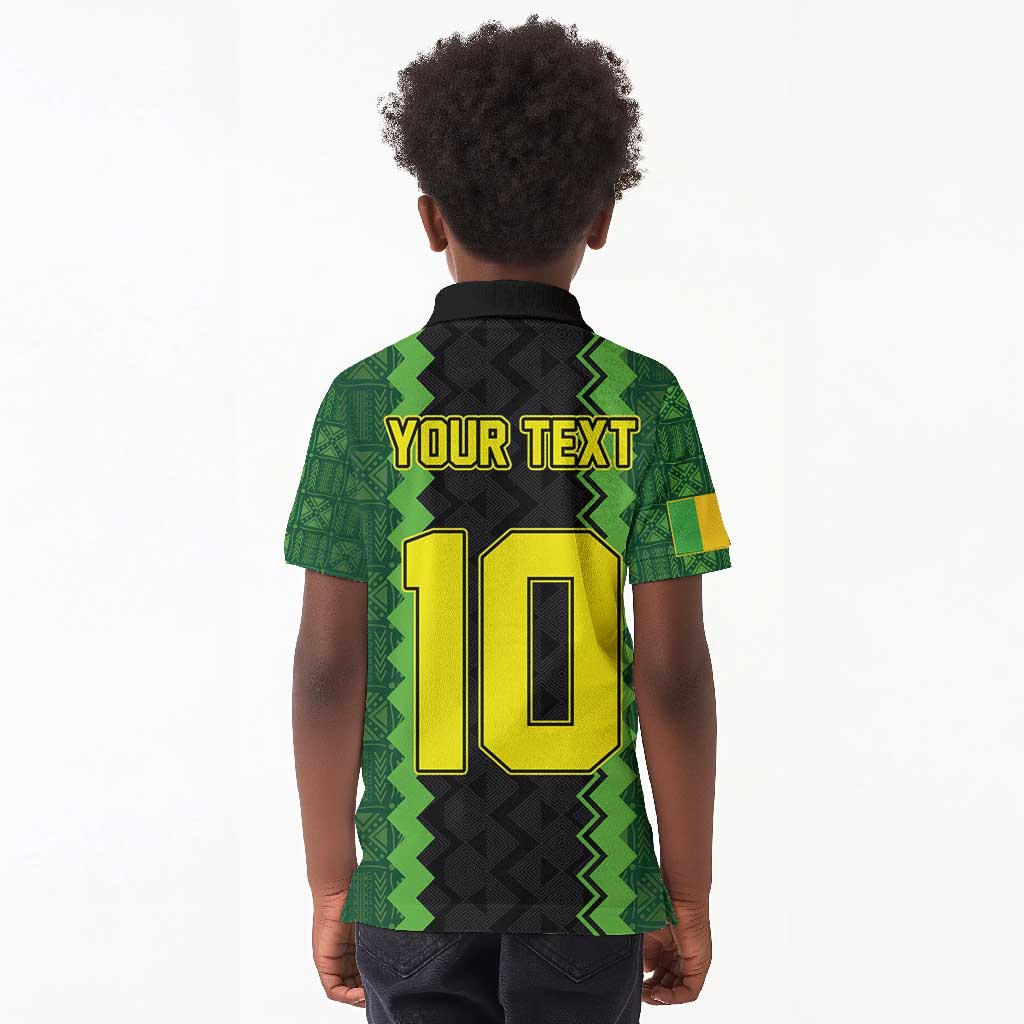 Custom Mali Football Kid Polo Shirt Les Aigles-Green, Gold & Red