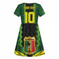 Custom Mali Football Kid Short Sleeve Dress Les Aigles-Green, Gold & Red