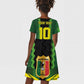 Custom Mali Football Kid Short Sleeve Dress Les Aigles-Green, Gold & Red