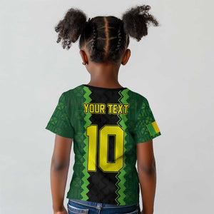 Custom Mali Football Kid T shirt Les Aigles-Green, Gold & Red